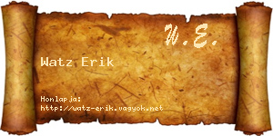 Watz Erik névjegykártya