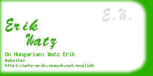 erik watz business card